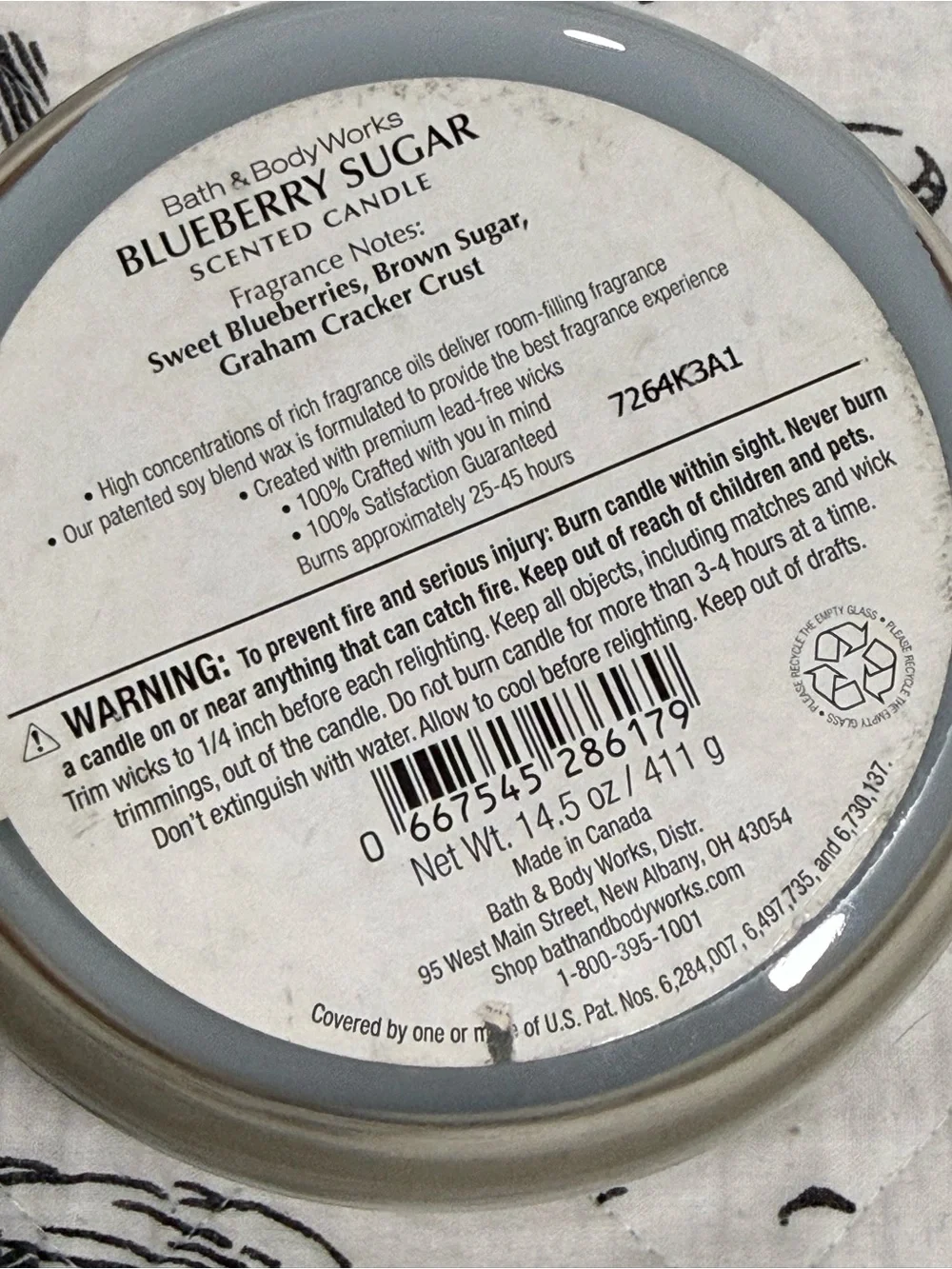 New Bath & Bodyworks 3-wick Blueberry Sugar Candle - Picture 4 of 4
